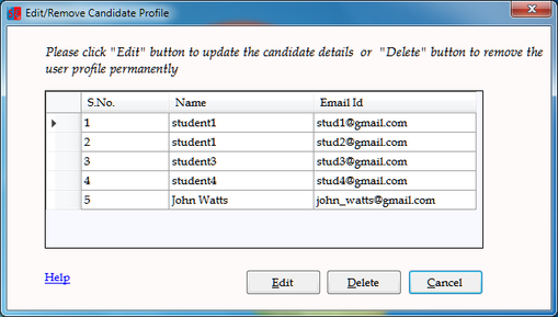 Add/Edit Candidates screen 2
