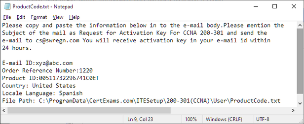 Manual Product Activation Procedure Step 4