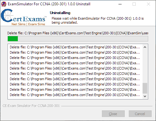 Product Uninstallation Procedure Step 4